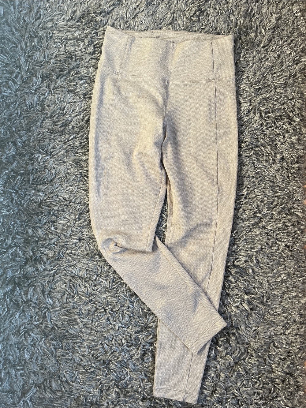 Athleta Delaney Herringbone Light Taupe High-Waist Ponte Leggings